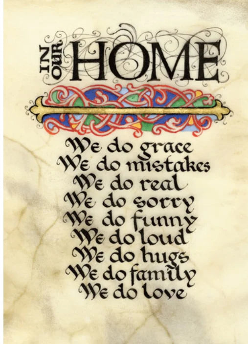 "In Our Home" Celtic Manuscript Print