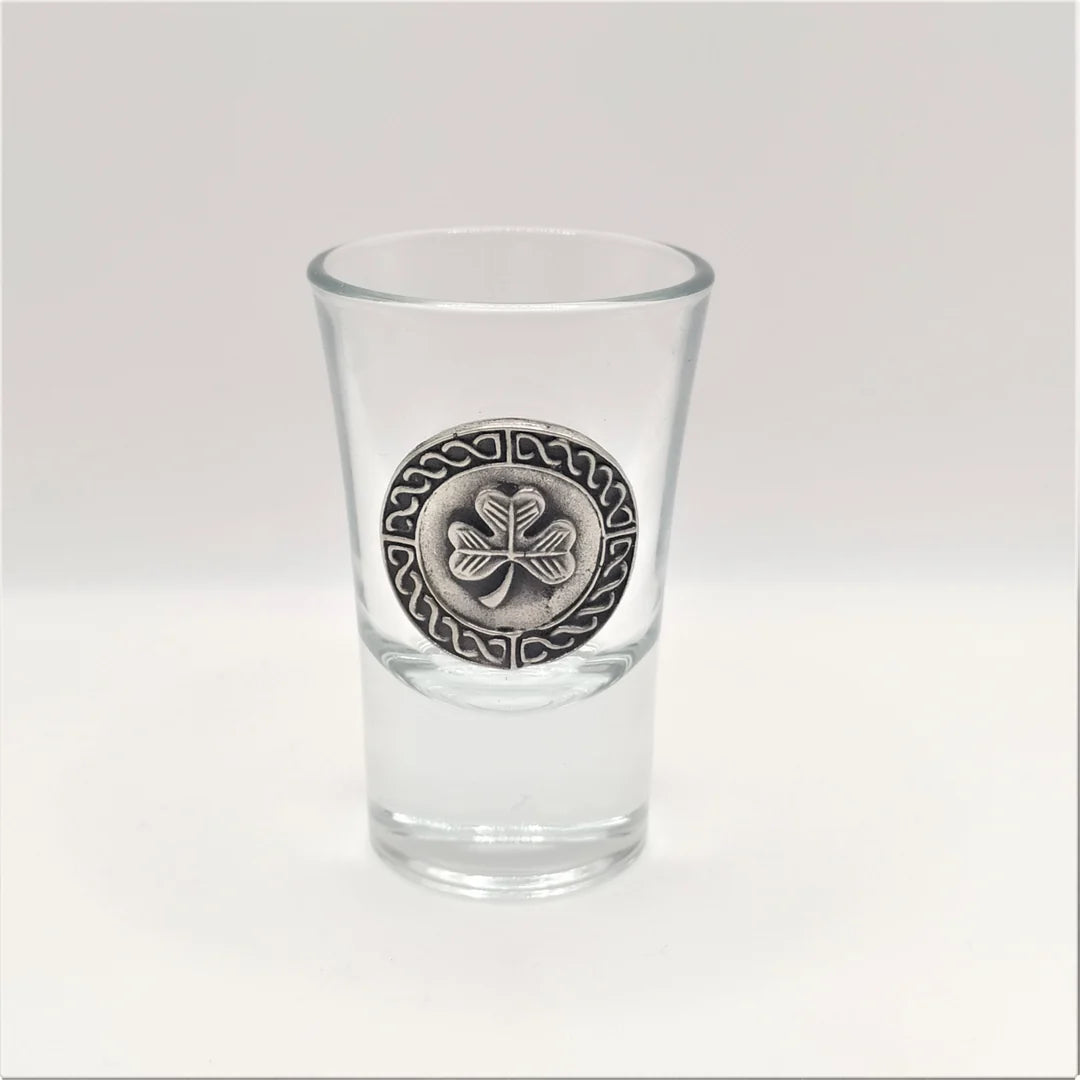Mullingar Pewter Glass Shot with Irish Pewter Embellishment