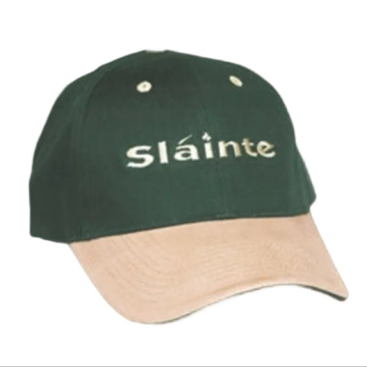 Green and tan baseball cap with Slainte