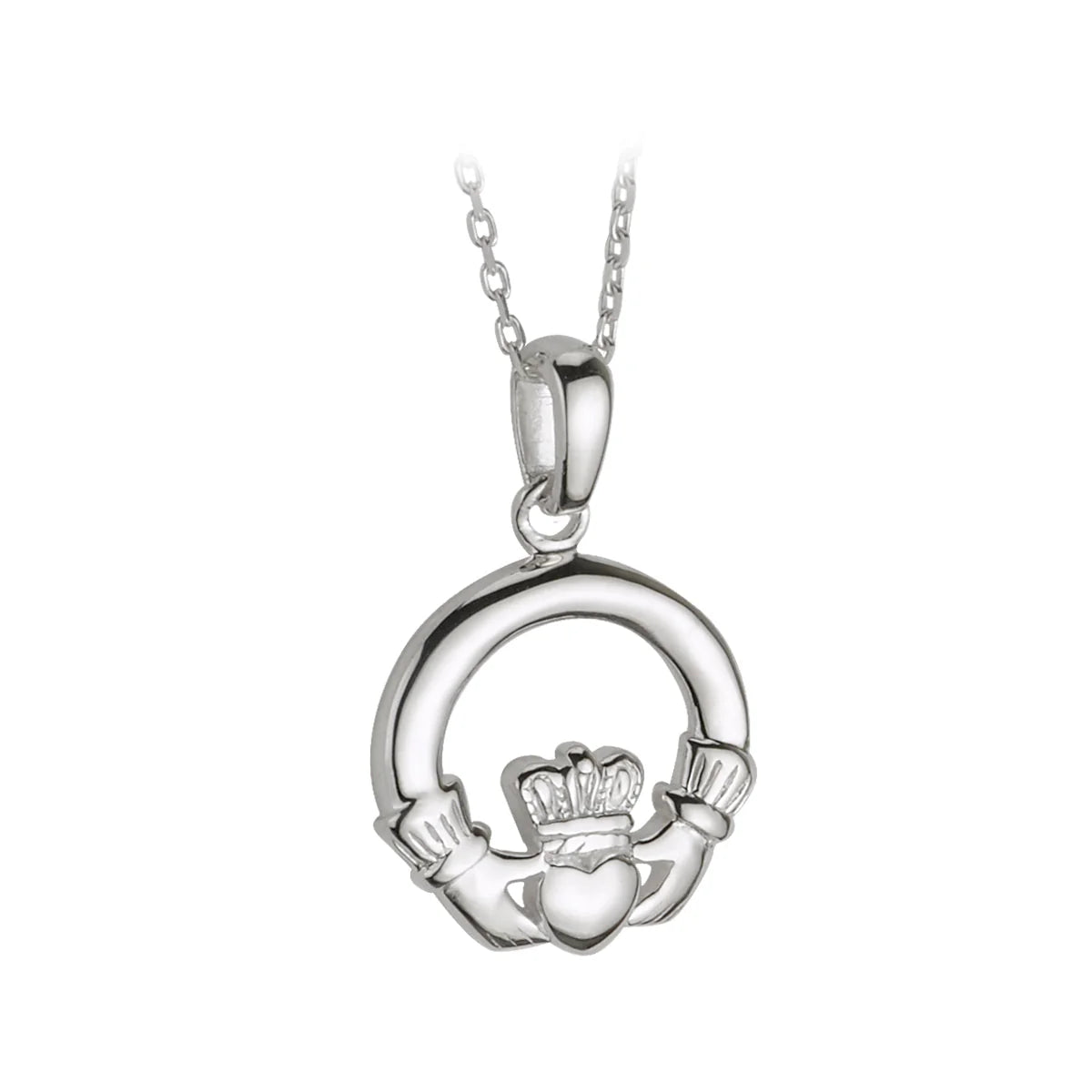 Small Sterling Silver Claddagh Pendant