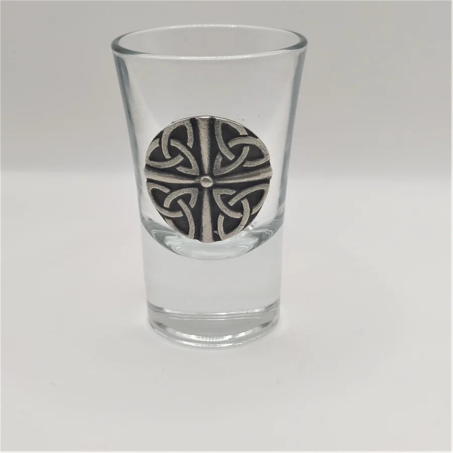 Pewter-Embellished Shot Glasses (Set of 4)