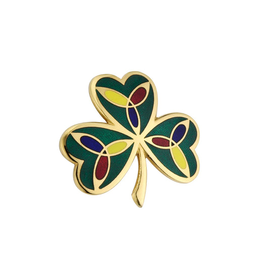 Gold Plated Tara Shamrock Brooch