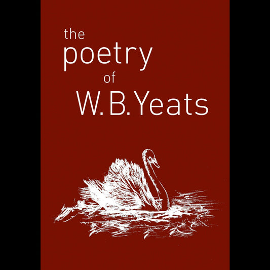 Book cover of 'The Poetry of W.B. Yeats' with a swan illustration on a red background