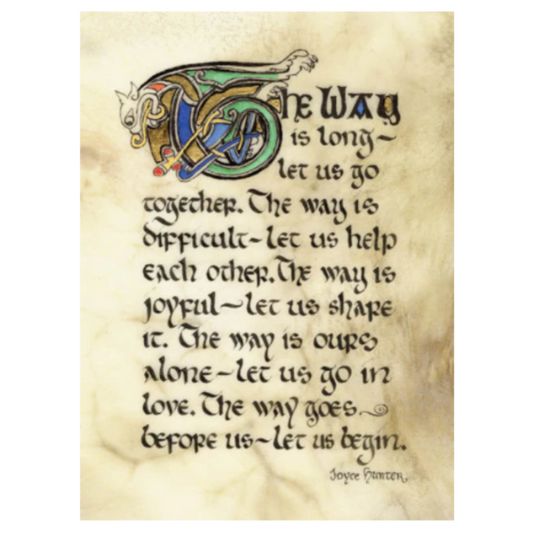 Decorative text on a textured background with a quote by Joyce Hunton.