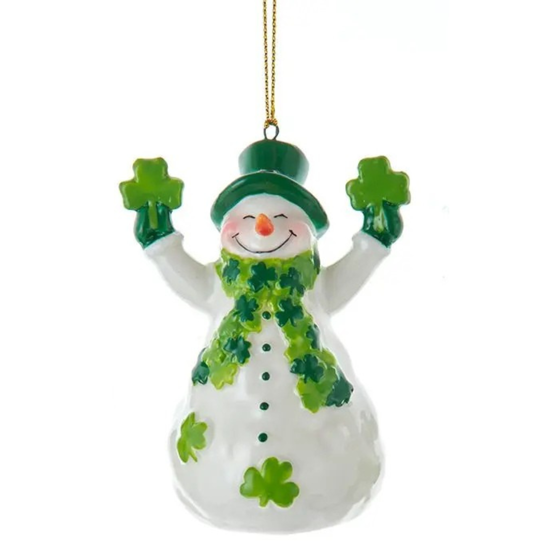 Porcelain Irish Snowman Ornament