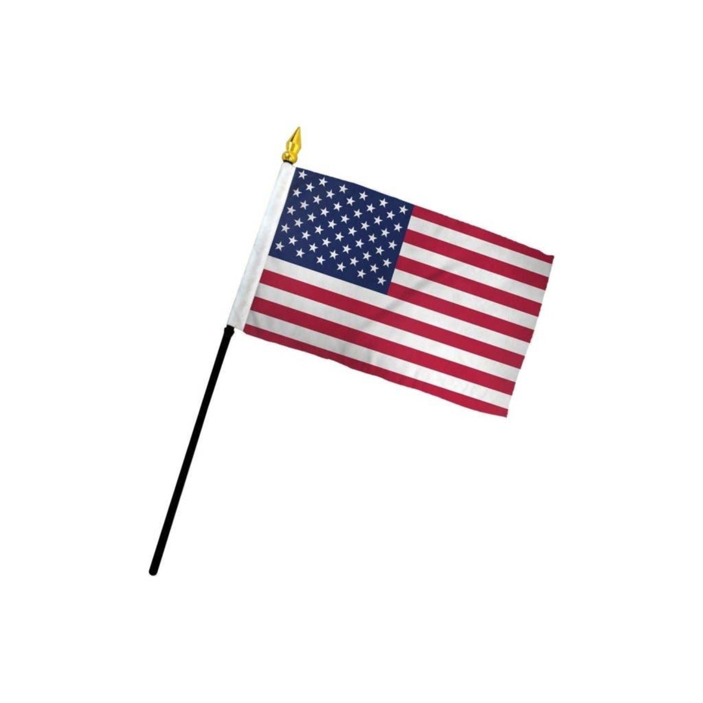 American flag on a plastic stick with a plastic spike.