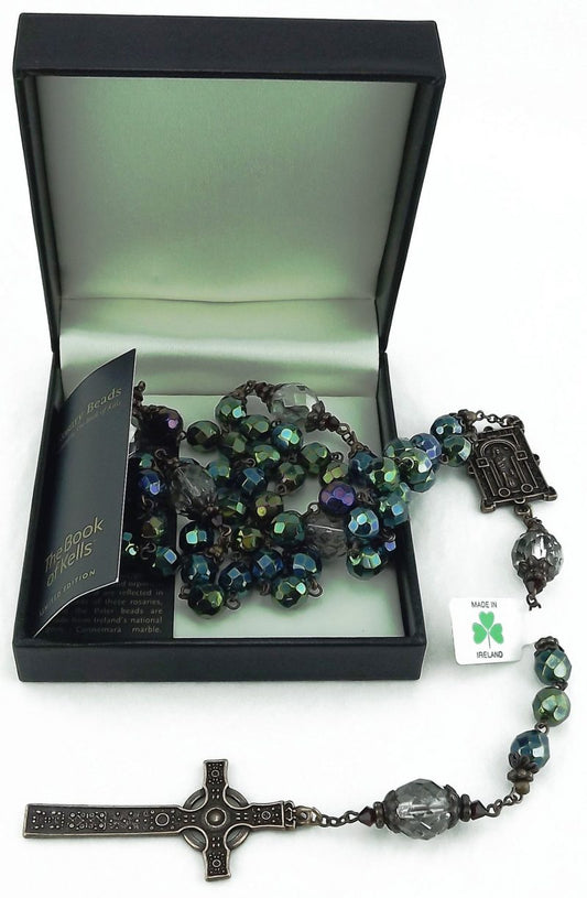 Book of Kells Green and Copper Finish Rosary Beads