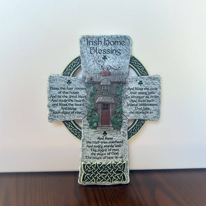 Irish Home Blessing Wall Cross Plaque