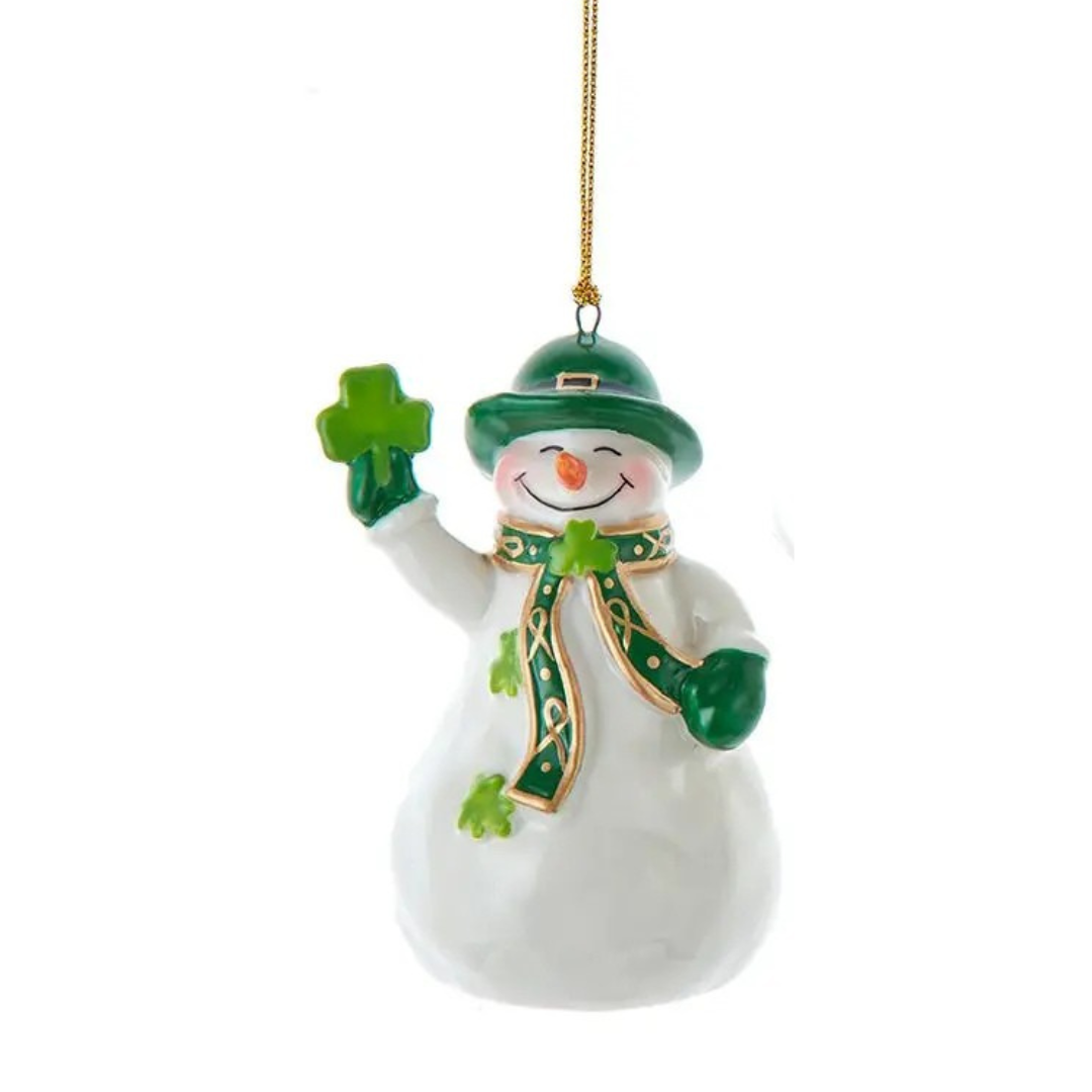 Porcelain Irish Snowman Ornament