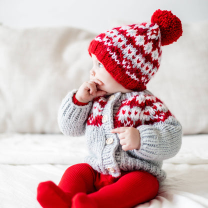 Fairisle Red Cardigan Sweater for Baby & Toddler