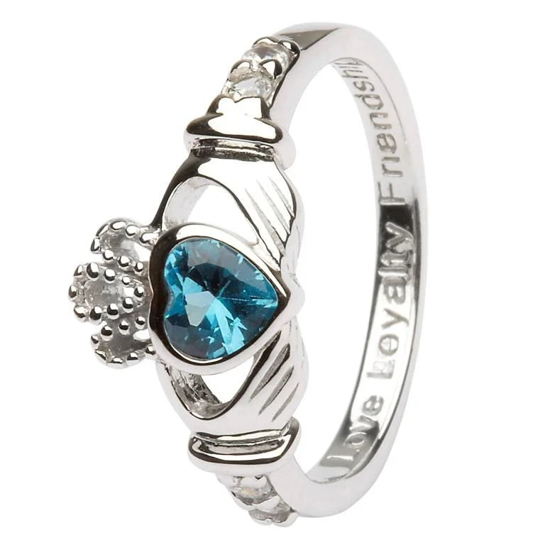 December Claddagh Birthstone Ring
