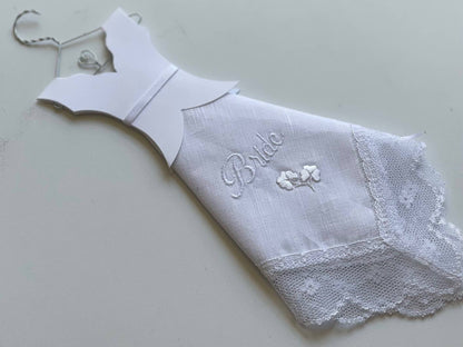 Bride" Hanky with Shamrocks