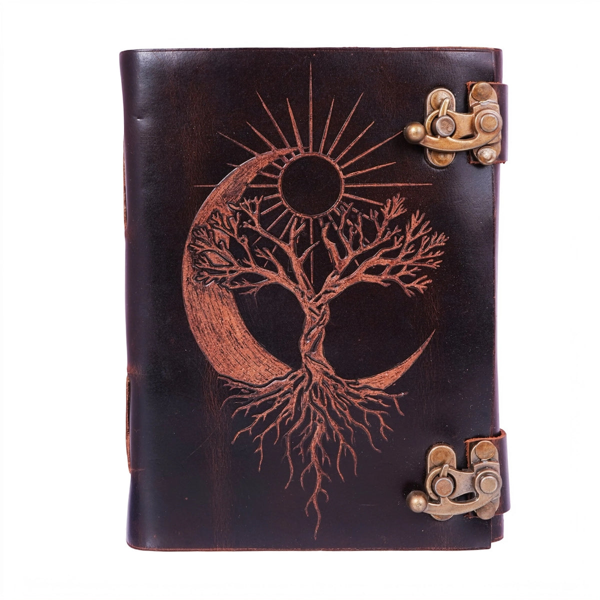 Sun/Moon/Tree of Life Leather Embossed Journal