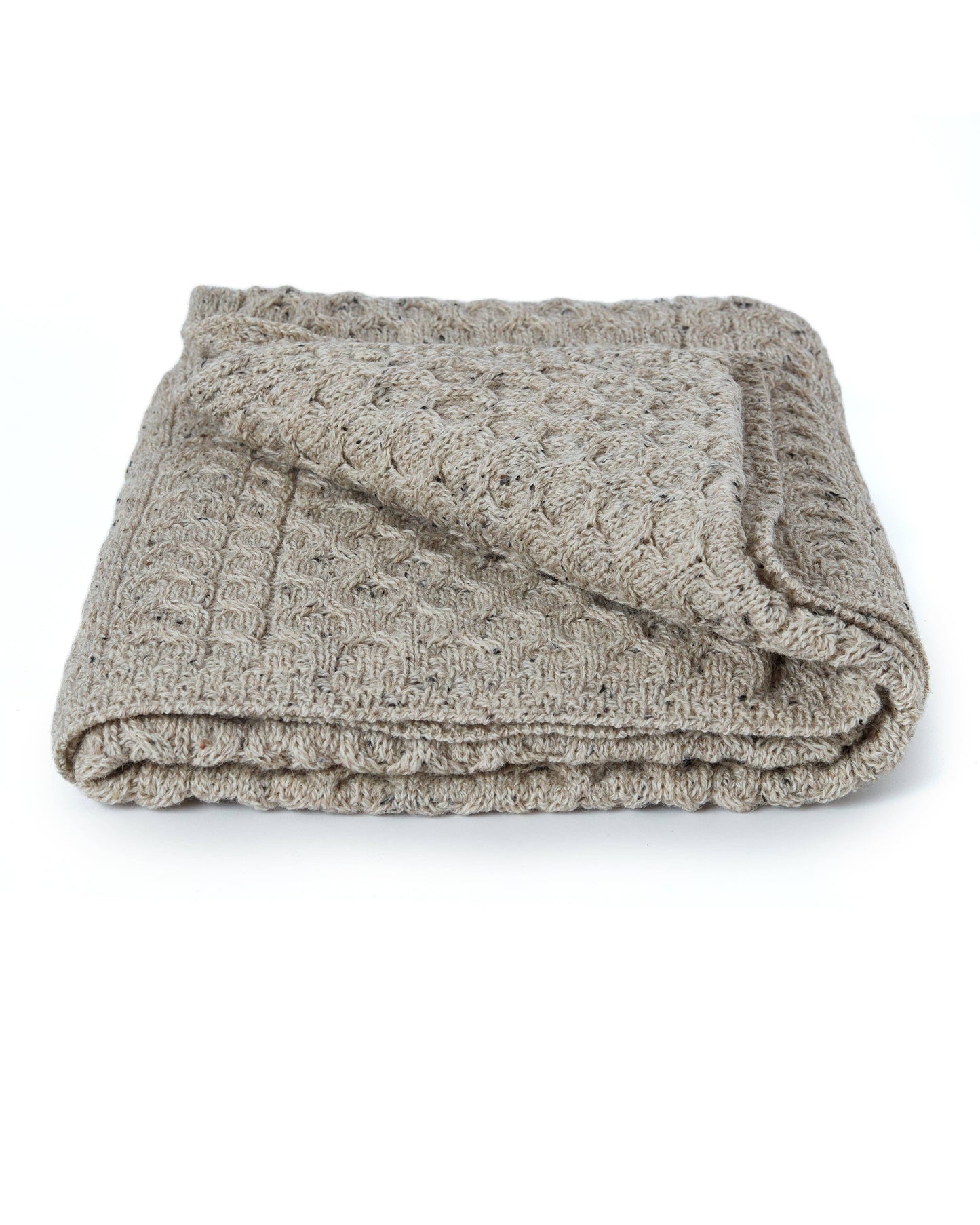 Bertra Aran Classic Wool Blanket -  Flecked Oat
