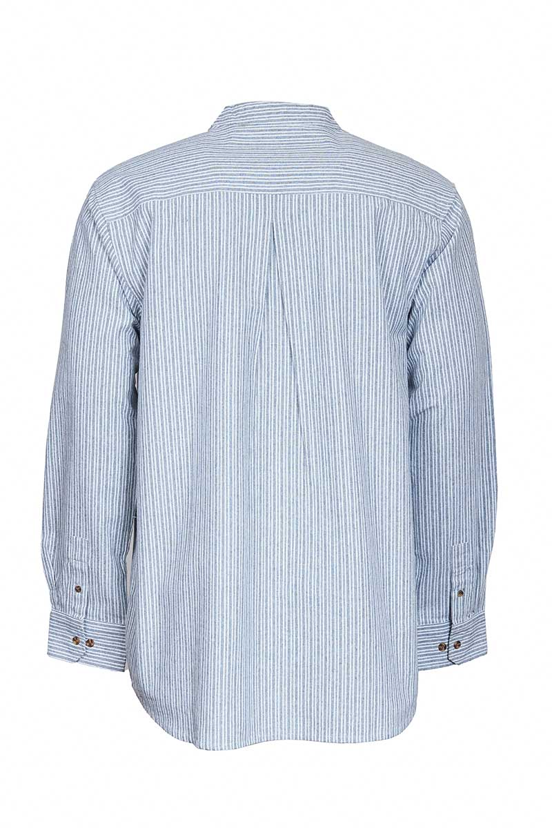 Grandfather Shirt Vintage Ivory Pin Stripe on Grey