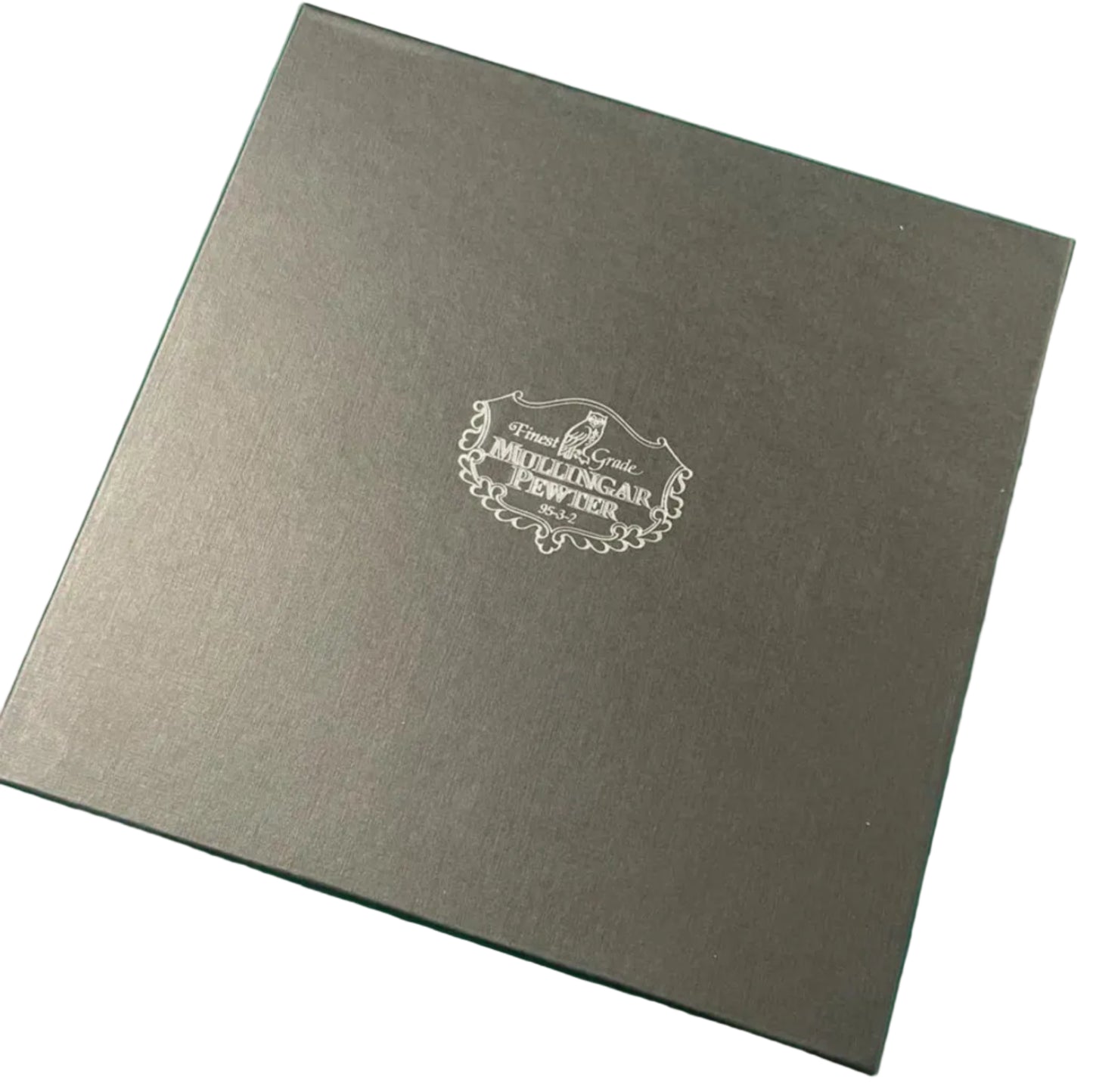 Gray box with a logo on a green background