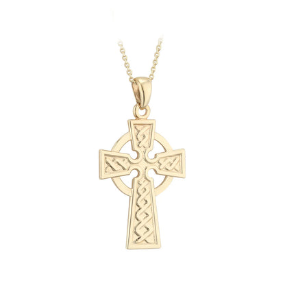 10K Gold Celtic Cross Necklace