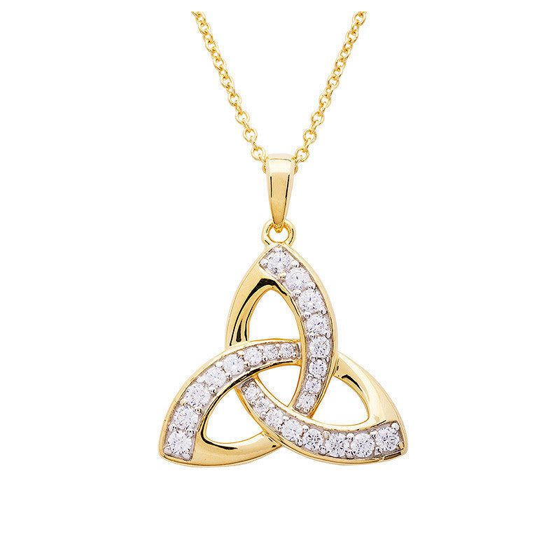 14KT Gold Vermeil Cz Trinity Necklace