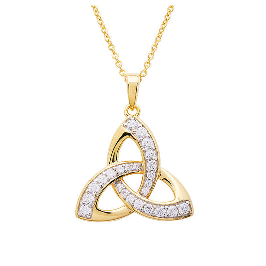 14KT Gold Vermeil Cz Trinity Necklace