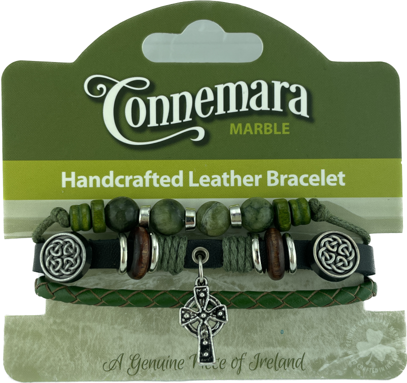 Connemara Charm Leather & Marble Hippy Bracelet