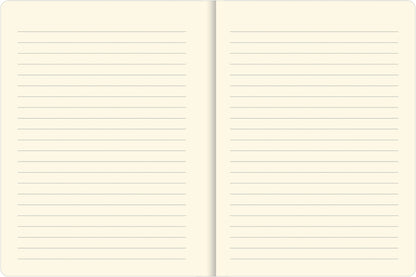 Two sheets of lined notebook paper side by side on a white background