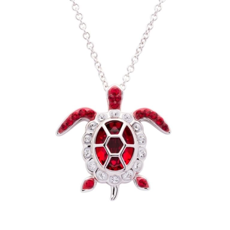 July Turtle Birthstone Pendant with Crystals