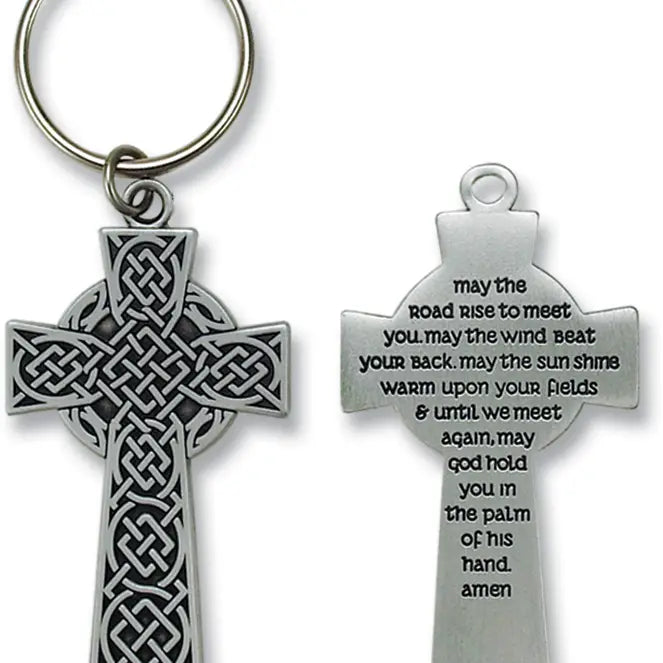 May the Road Rise Irish Cross Keychain