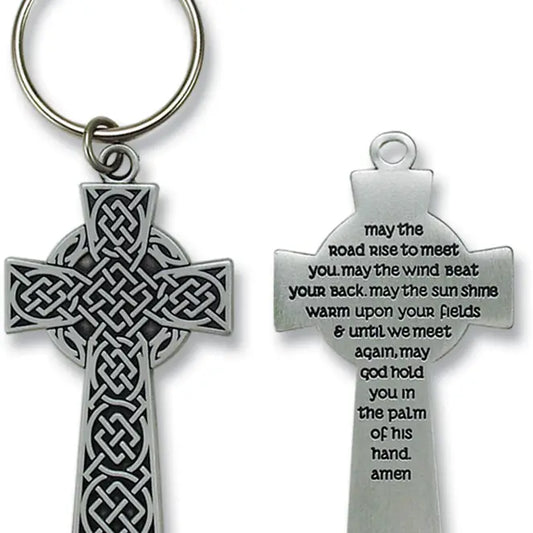 May the Road Rise Irish Cross Keychain