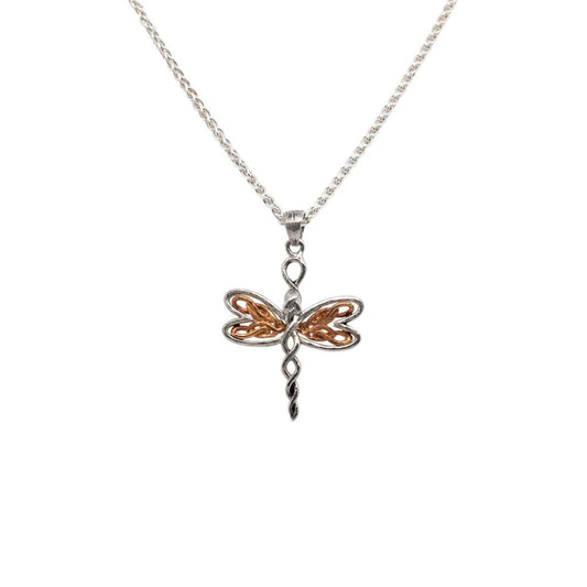 10K Rose Gold Dragonfly Petite Pendant