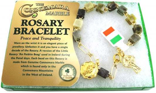 CONNEMARA MARBLE ROSARY BRACELET SINGLE DECADE BEADS