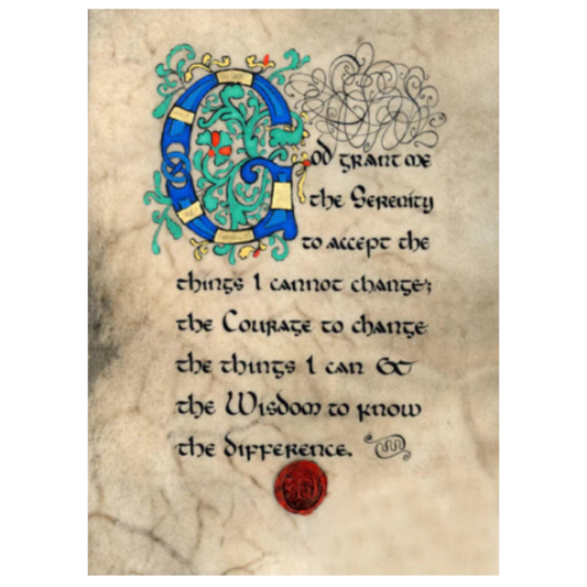 Decorative text with a large letter 'G' on an aged paper background